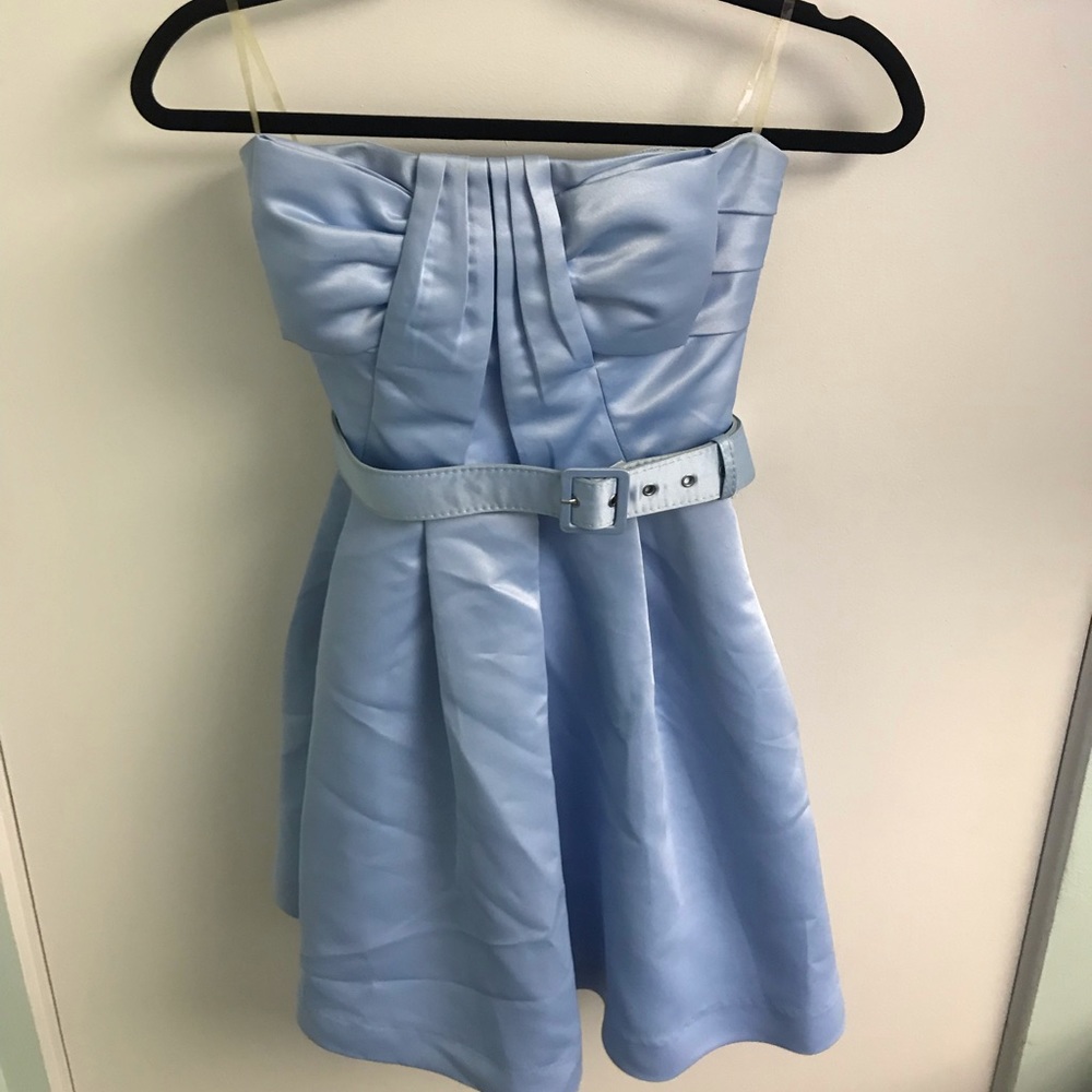 Light Blue Belted Mini Dress
